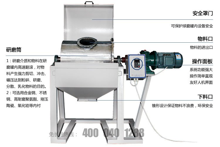 輕型滾筒式球磨機(jī)細(xì)節(jié)圖